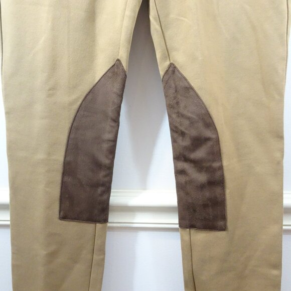Kevin's Huntress Tan Pants Faux Suede Patches Size 4 Hunting Riding - Picture 3 of 8